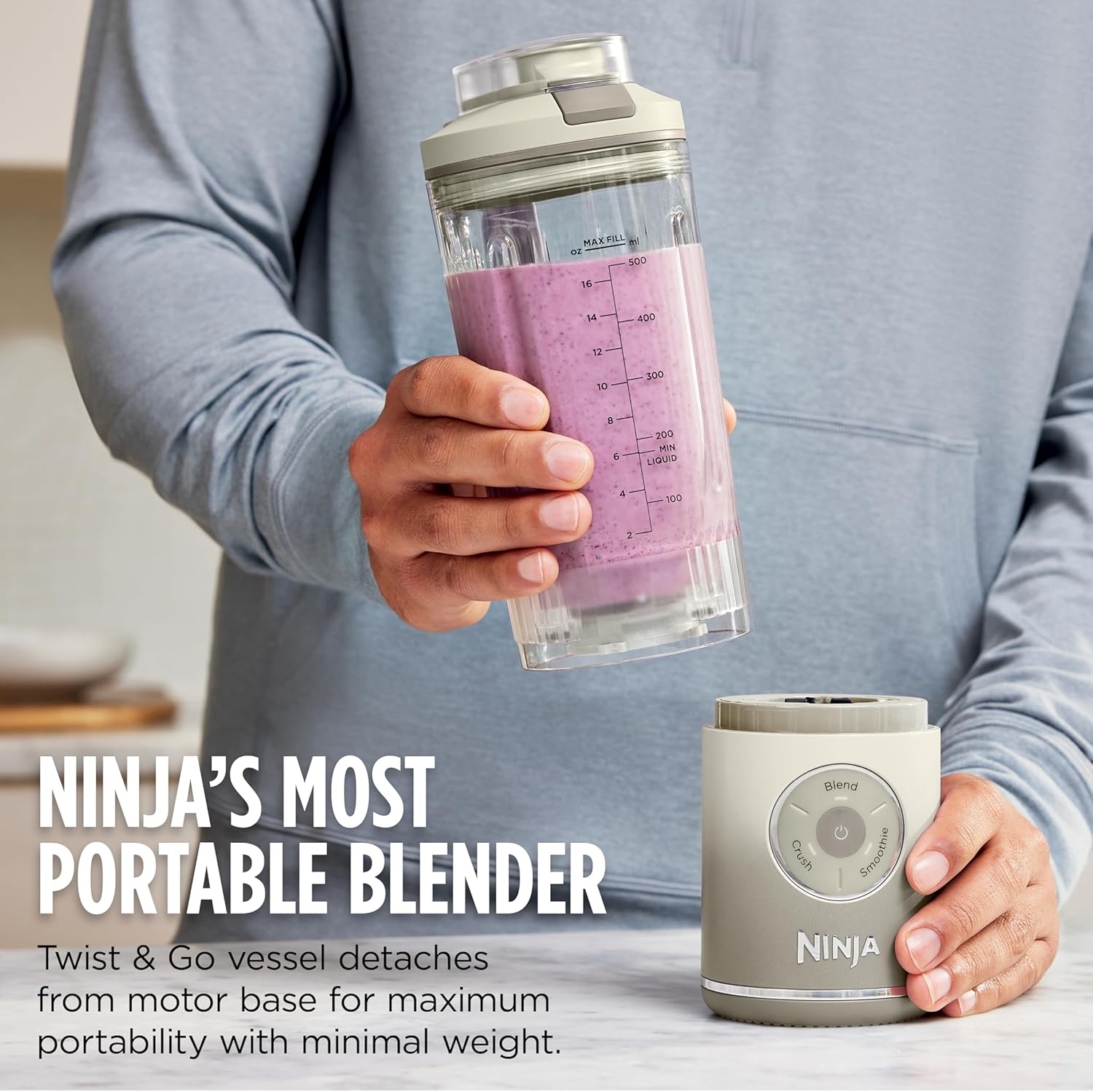 Ninja Blast Max, Portable Blender + Twist & Go, Personal Smoothie, Blend, Ice Crush, 3…