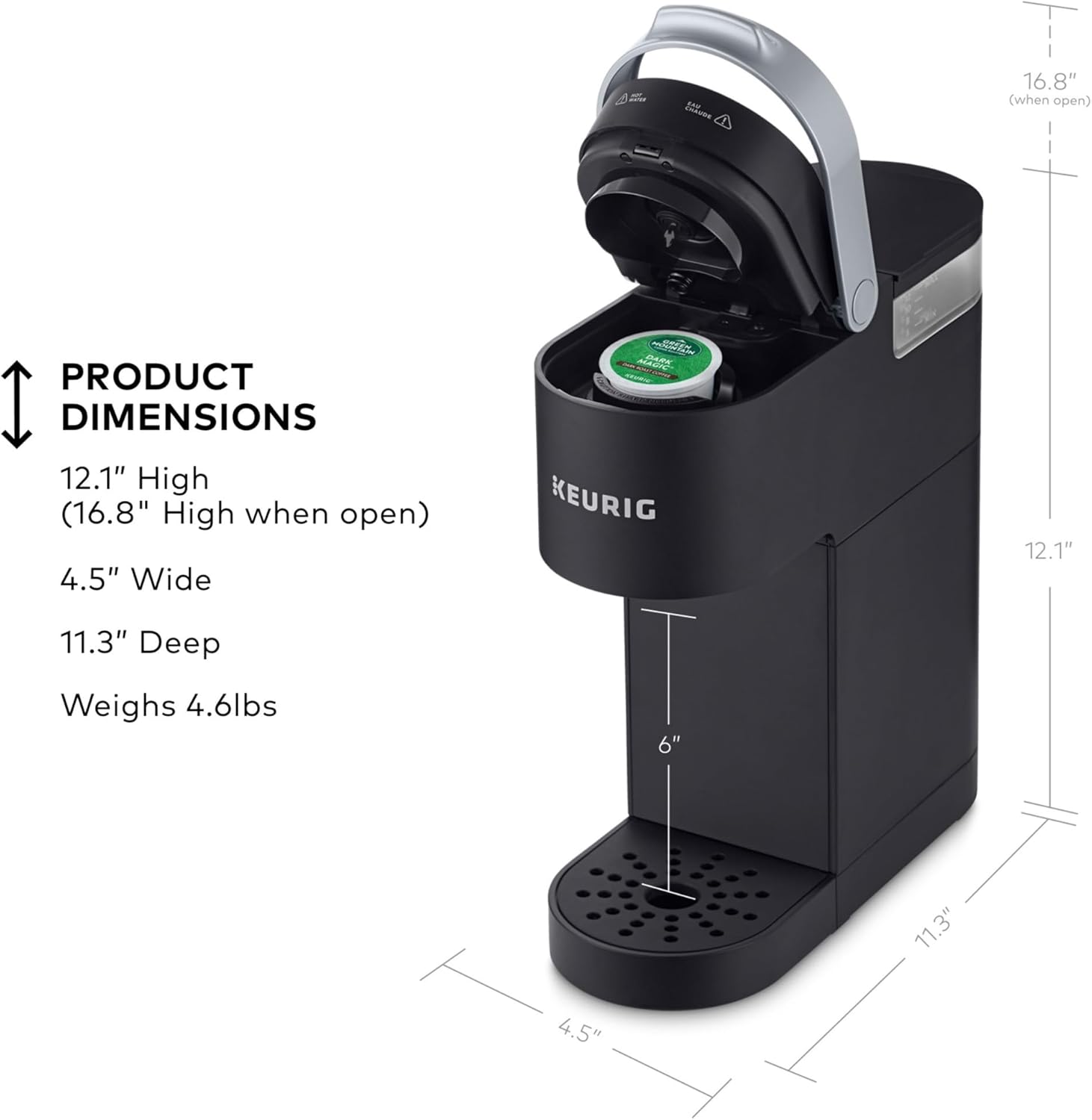 Keurig K-Mini Single Serve K-Cup Pod Coffee Maker, 6 to 12oz Brew size, w/ Cord Storage,…