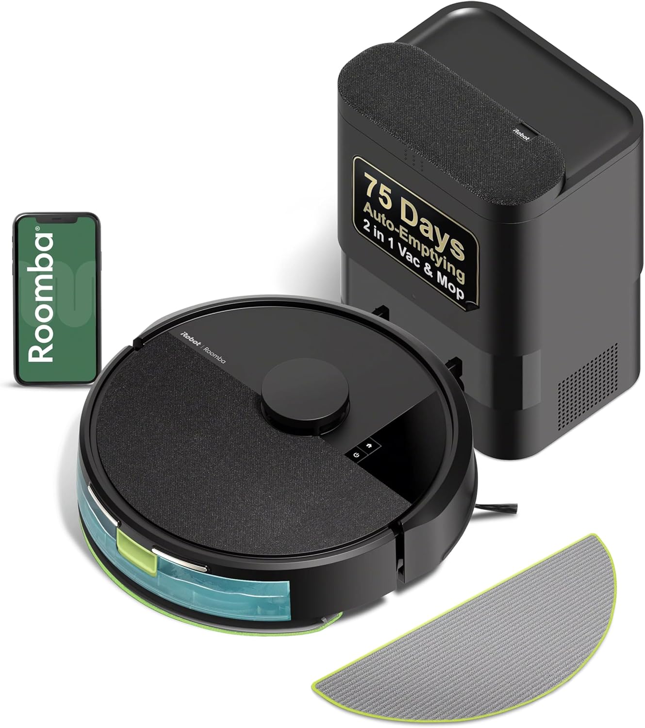 iRobot Roomba 105X Robot Vacuum & Mop Combo, AutoEmpty Dock, Self‑Emptying for Up to 75…