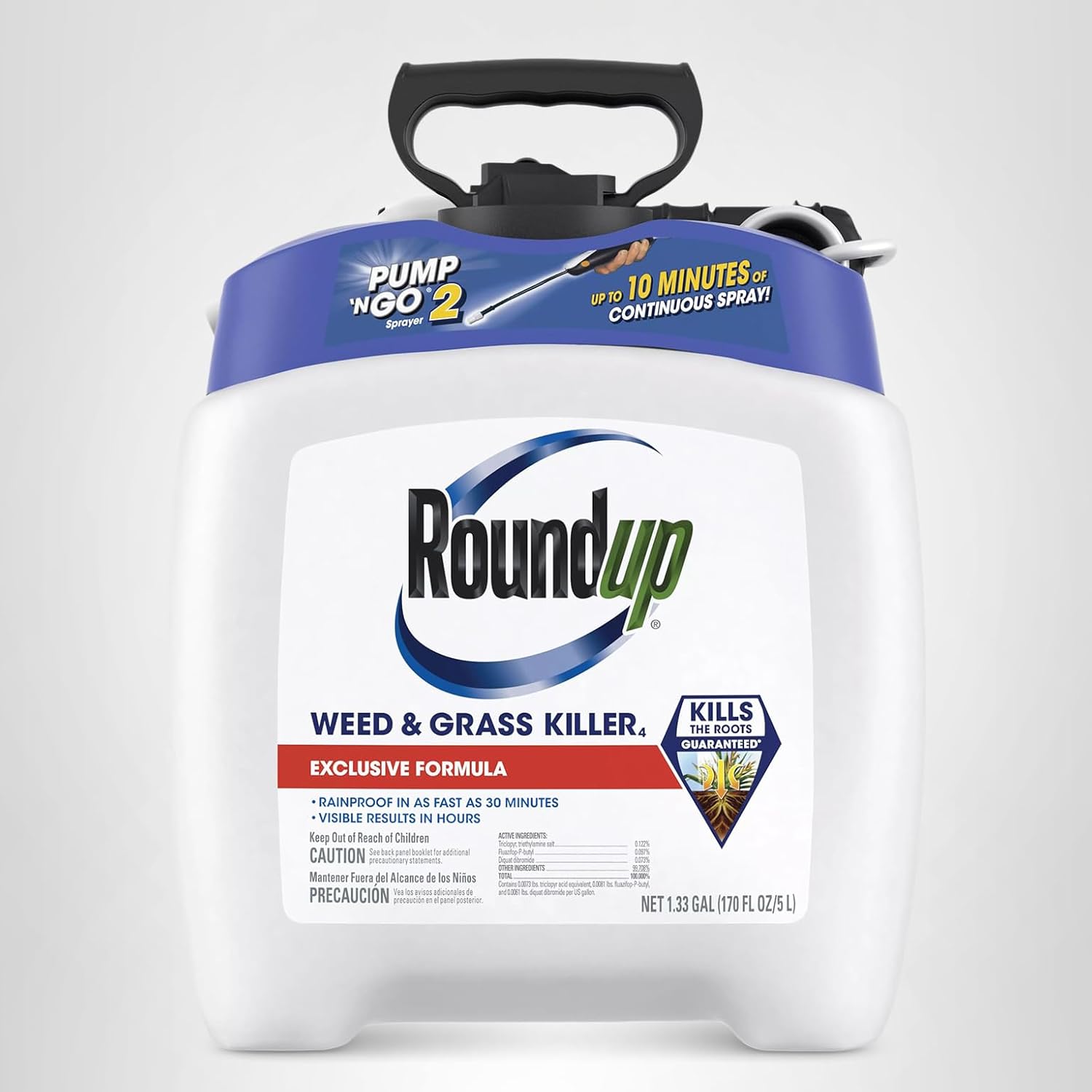Roundup Weed and Grass Killer₄ w/ Pump 'N Go 2 Sprayer, Use in and Around Flower Beds,…