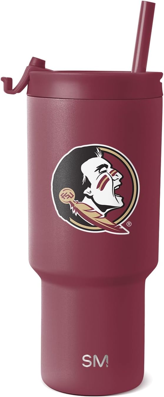 Simple Modern FSU 30 oz Tumbler w/ Flip Lid and Straws | Insulated Cup Stainless Steel |…